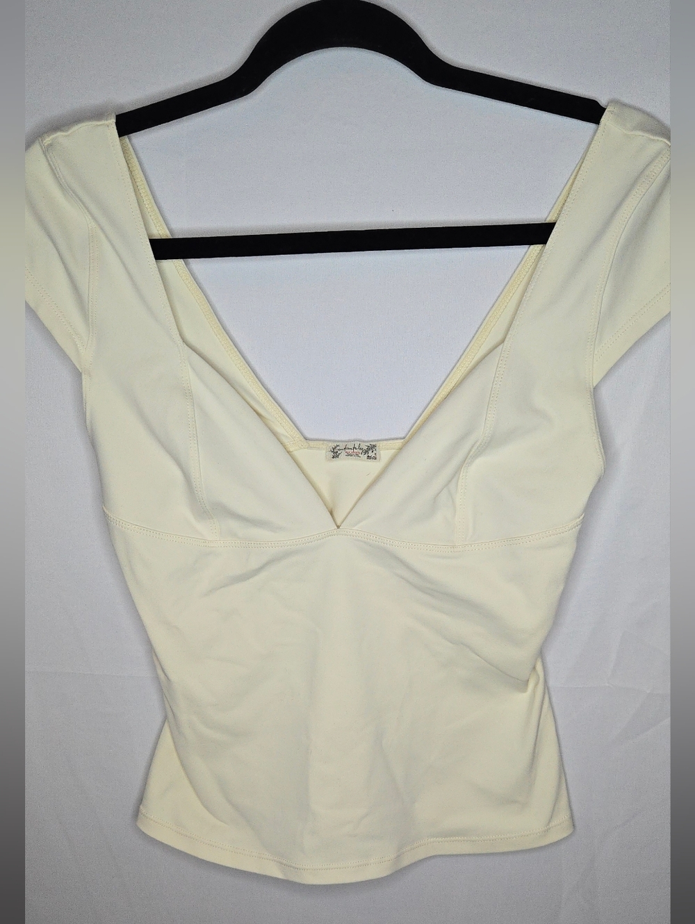 Free People Intimately FP Duo Corset Cami Women’s M Cap Sleeve Top Ivory  Black - Picture 3 of 8